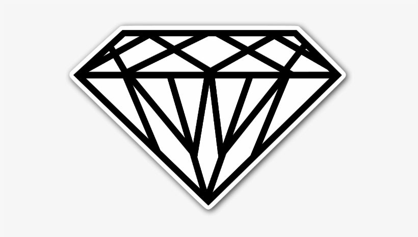 Black Diamond Drawing At Getdrawings - Diamond Tattoo Black And White -  Free Transparent PNG Download - PNGkey