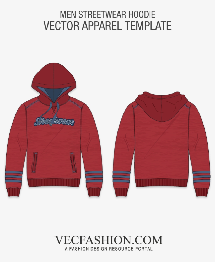 Men Streetwear Hoodie Fashion Flat - Hoodie Flat, transparent png #1550871