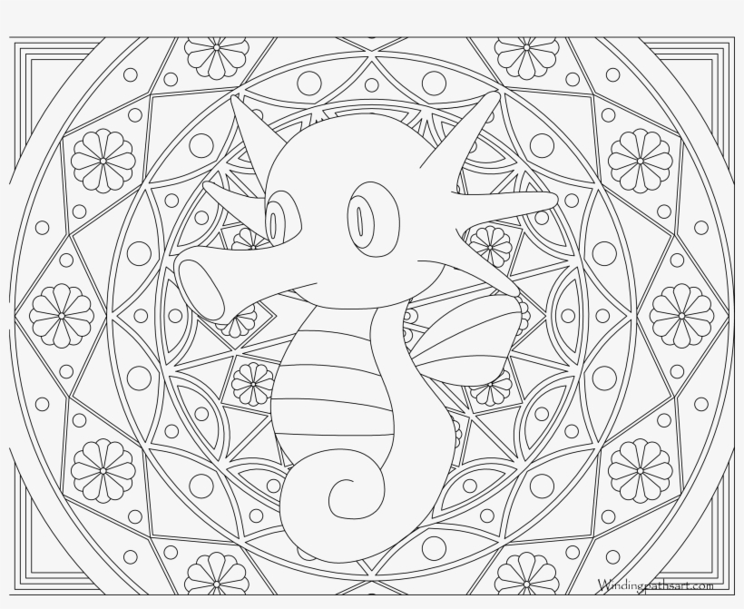 Adult Pokemon Coloring Page Horsea - Coloring Book, transparent png #1550978