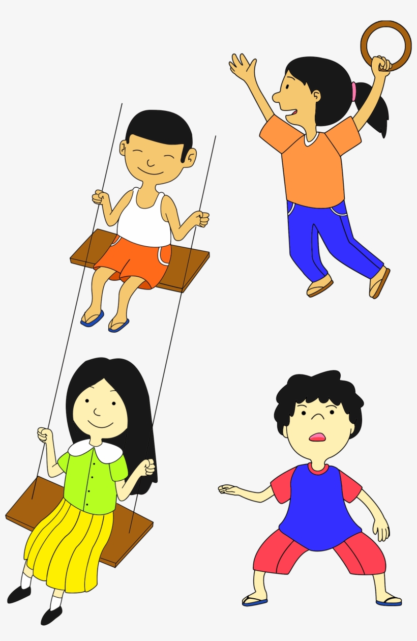 Kids Playing Clipart Png - Hinh Be Trai Hoat Hinh, transparent png #1551036