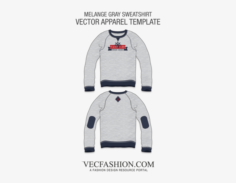 Melange Gray Sweatshirt Template - Jeans Template Men, transparent png #1551163