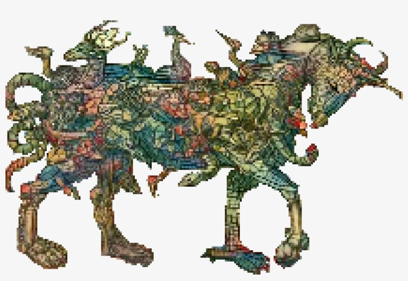 Stain Glass Menagerie Chimera Big - Cartoon, transparent png #1551188