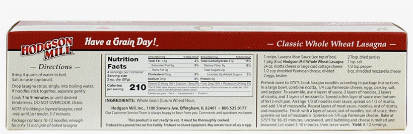 Whole Wheat Lasagna - Box, transparent png #1551847