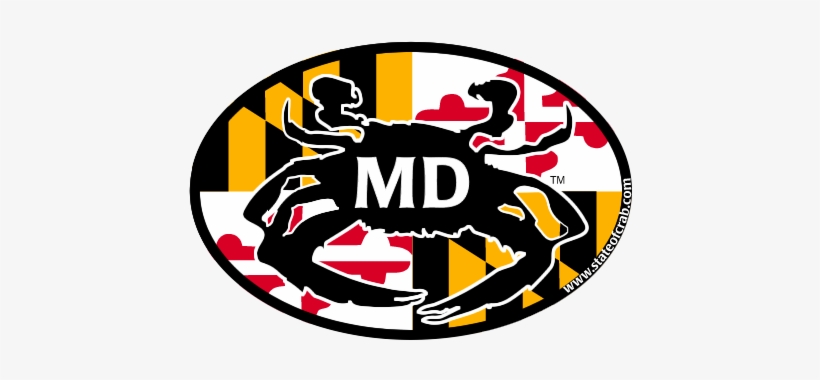 Maryland Bumper Sticker - Maryland Flag Crab Logo, transparent png #1552344