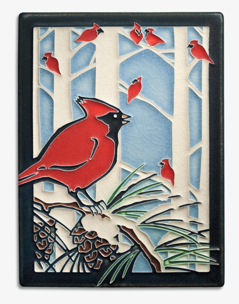 Winter Cardinals - Motawi Tiles, transparent png #1552744