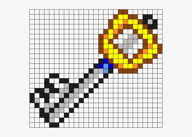 Keyblade Kh Perler Bead Pattern / Bead Sprite - Keyblade Perler Bead Pattern, transparent png #1552909