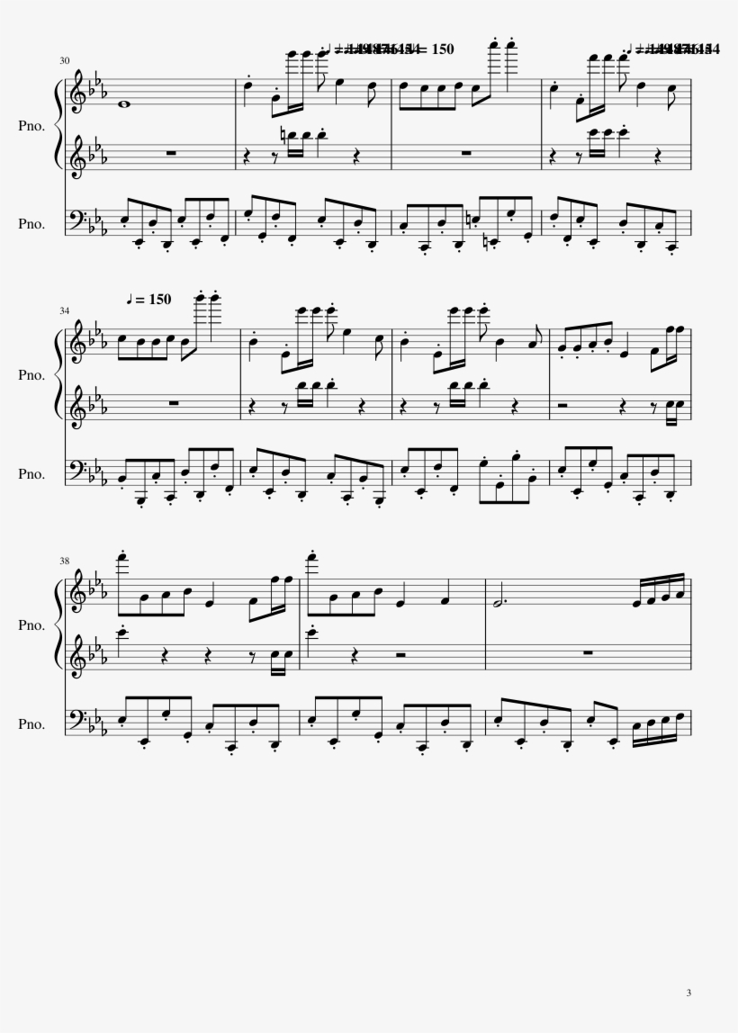 Lg-77329074 Sheet Music 3 Of 3 Pages - Music, transparent png #1553756