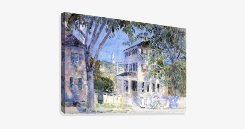 Street In Portsmouth By Hassam Canvas Print - Childe Hassam, transparent png #1554168