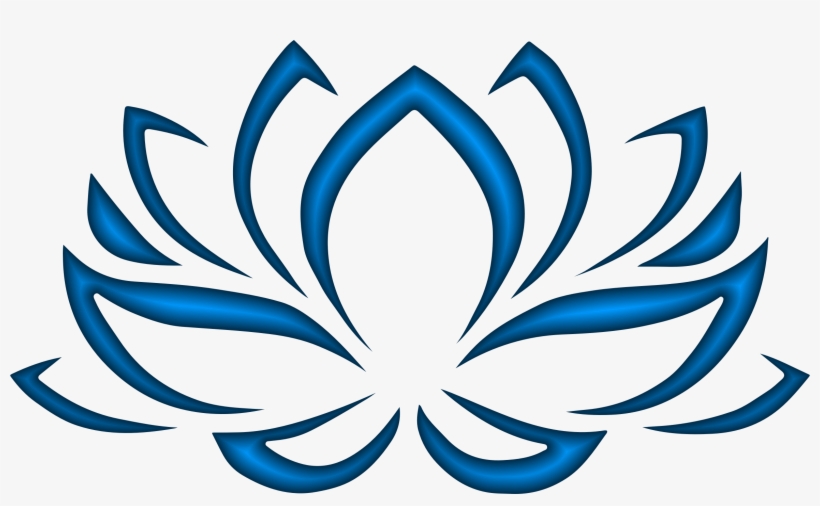 Flowers Clipart Blue Lotus - Lotus Flower Clipart Black White, transparent png #1554222