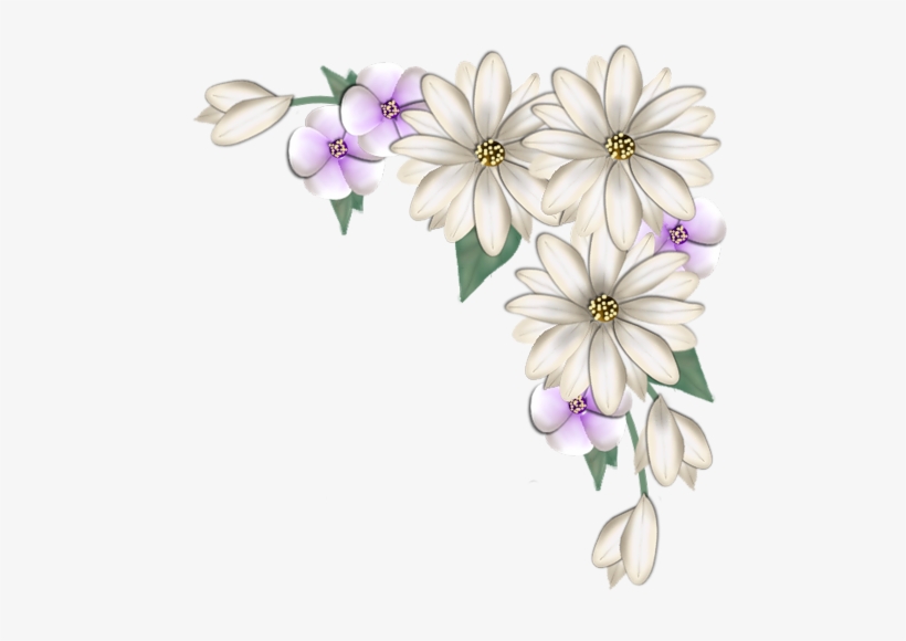 Flowers Png 0 81bcd A8b L Flor Pinterest - Daisy Flower Corner Border, transparent png #1554939