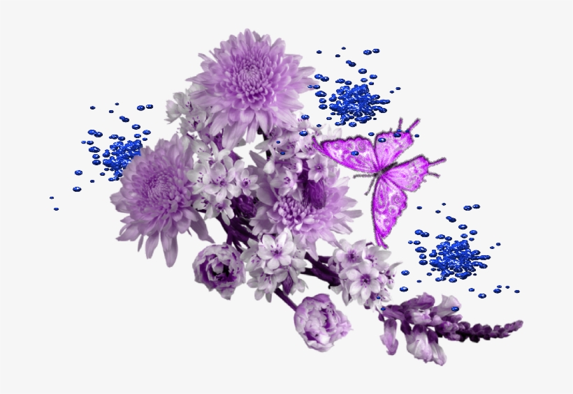 Flores Lilas Png - Borboletas E Flores Lilas, transparent png #1555480