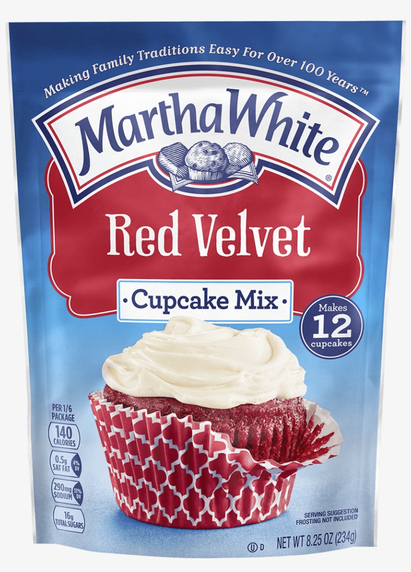 Red Velvet Cupcake Mix - Martha White Cupcake Mix, Red Velvet - 8.25 Oz, transparent png #1556370