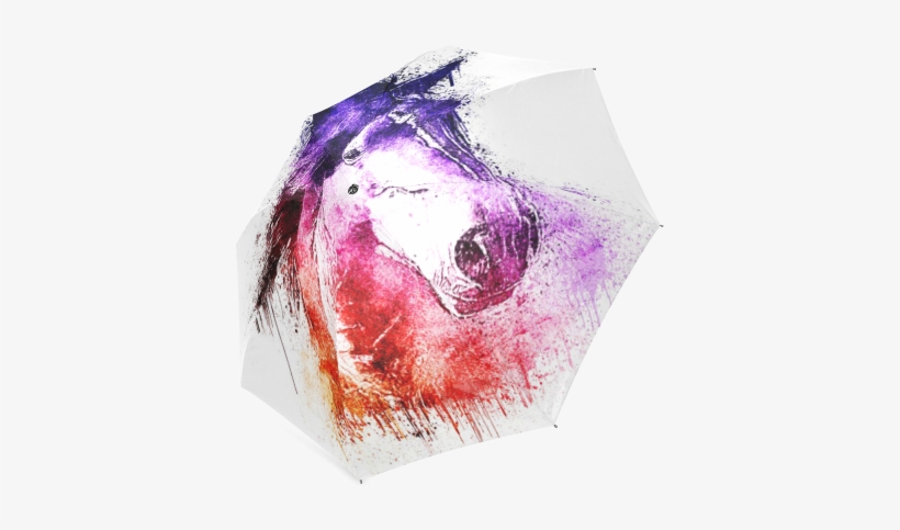 Watercolor Horse Foldable Umbrella - Watercolor Horse Pillow Case, transparent png #1556792