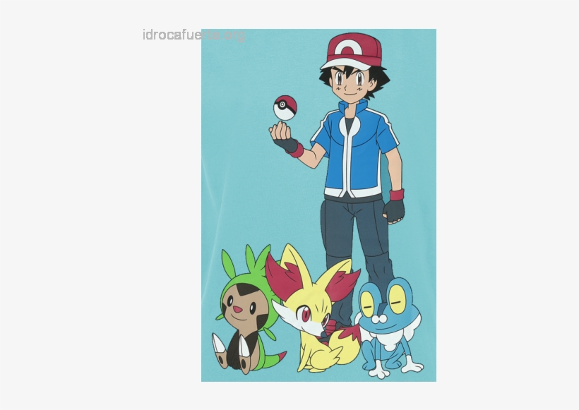 Tričko - Pokemon - Ash Ketchum - Tyrkysová - Muži, transparent png #1557182