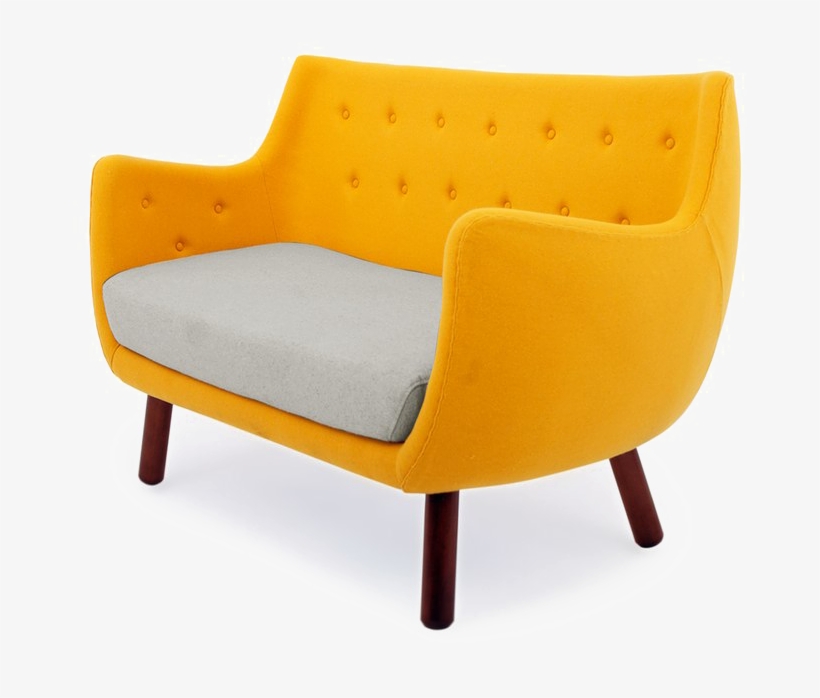 Yellow Sofa Png File - Kardiel Parlor Mid-century Modern Sofa, Sunrise/heather,, transparent png #1557263