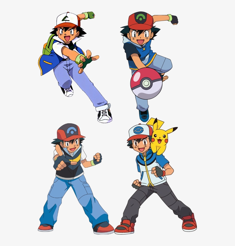 Ygrrbjh - Ash Ketchum All Costumes, transparent png #1557345
