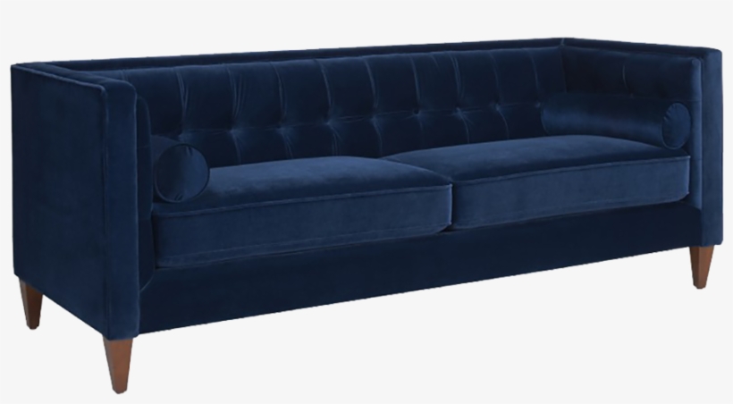 Josephine Navy Velvet Sofa, transparent png #1557346