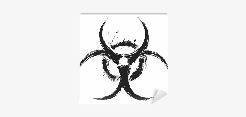 Biohazard Symbol On White Created In Grunge Style Wall - Biohazard Tattoo, transparent png #1557428