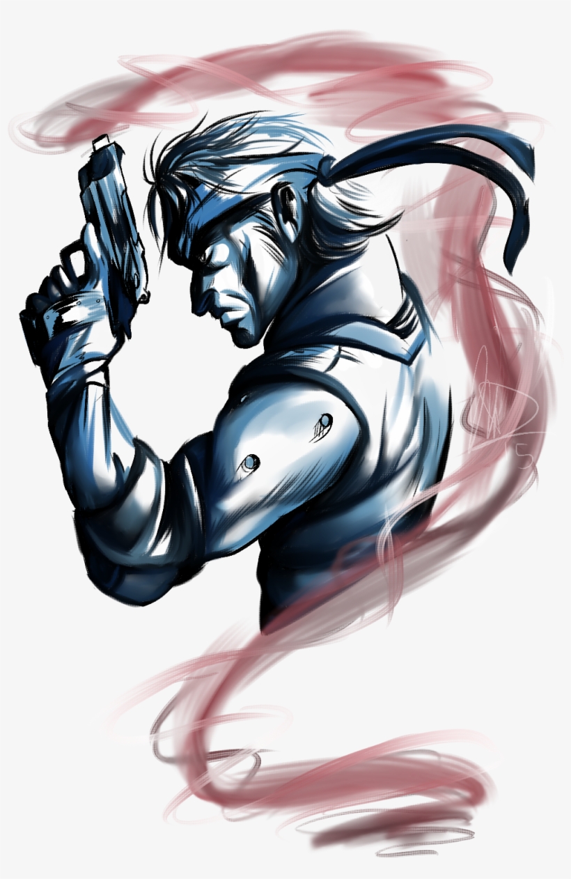 Painting Of Solid Snake - Newgrounds, transparent png #1557605