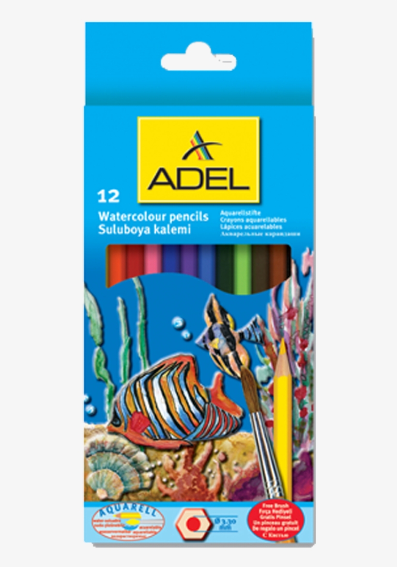 Griphy 07-1100x1100 - Adel 12 Watercolour Pencils With Free Brush, transparent png #1558390