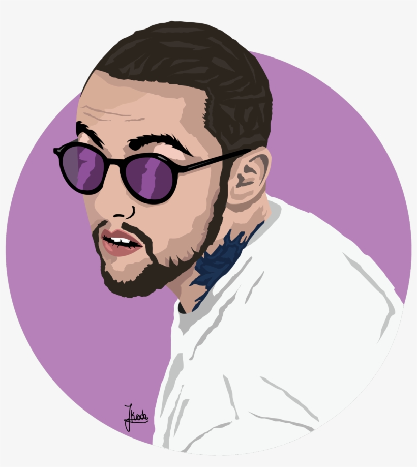 Malcolm James Mccormick , Best Known By His Stage Name - Mac Miller Face Illustration, transparent png #1558973