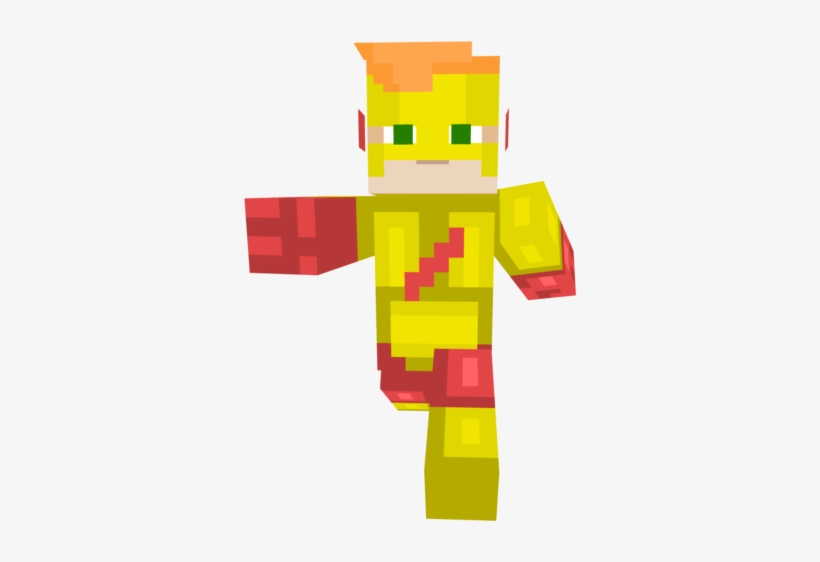 Kid Flash Minecraft Skin Picture Black And White Library - Kid Flash Minecraft Skin, transparent png #1559229