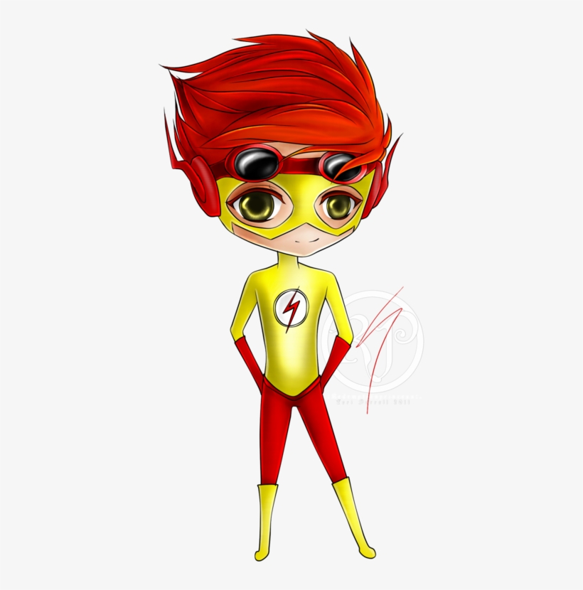 Chibi Kid Flash - Flash Dibujo Chibi, transparent png #1559427