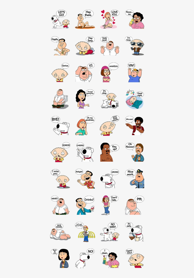 Family Guy - สติ ก เกอร์ ไลน์ เสื้อ น้อย, transparent png #1559842