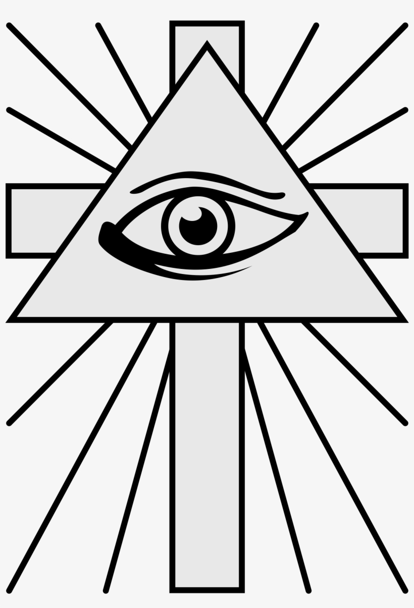 Illuminati Drawing All Seeing Eye - Cross With All Seeing Eye, transparent png #1560520