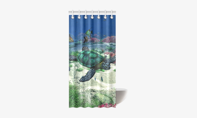 Sea Turtle Shower Curtain - St Shower Curtain Square Sticker 3" X 3", transparent png #1560522