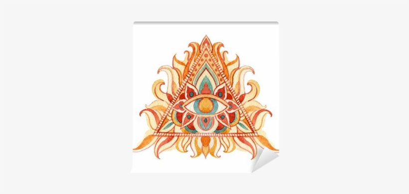 Watercolor All Seeing Eye Symbol In Pyramid - Piramide Acuarela, transparent png #1560705