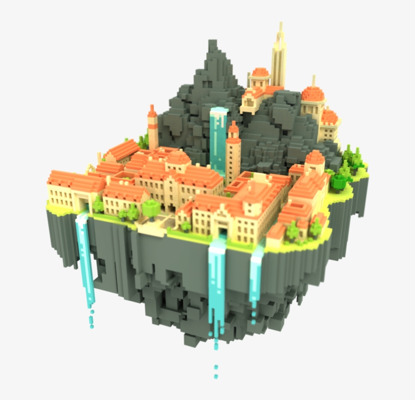 Front 364 Kb - 3d Model Floating Island, transparent png #1561291