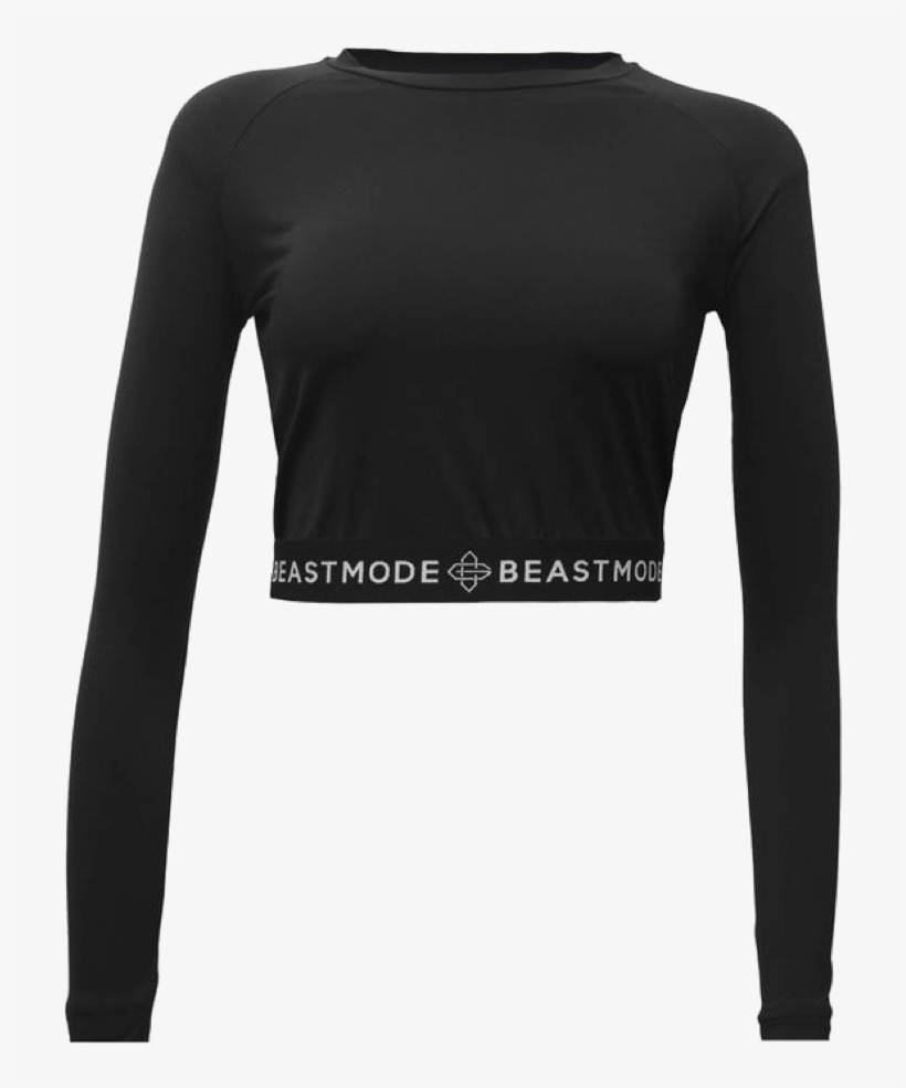 Crop Top - Cropped Black Long Sleeve, transparent png #1562244