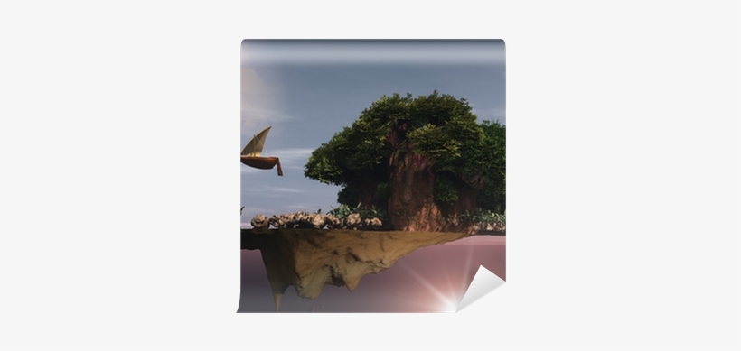 Dream-scape Surreal Floating Island And Baobab Trees - Dreamscape, transparent png #1562559