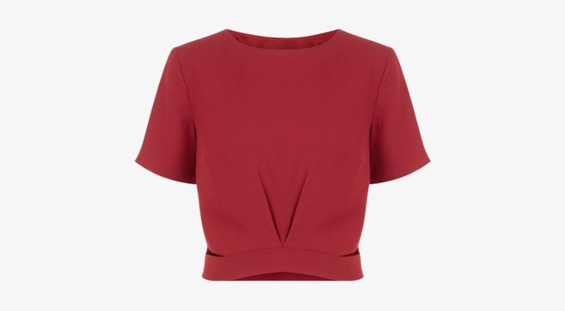 Crop Top Bordeaux En Crêpe Avec Découpes - Czerwona Sukienka In The Present, transparent png #1562665