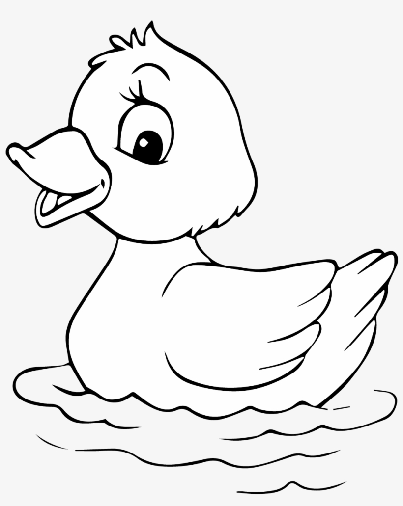 Duck Cartoon Coloring Page Free Printable - Duck Picture For Coloring, transparent png #1562762