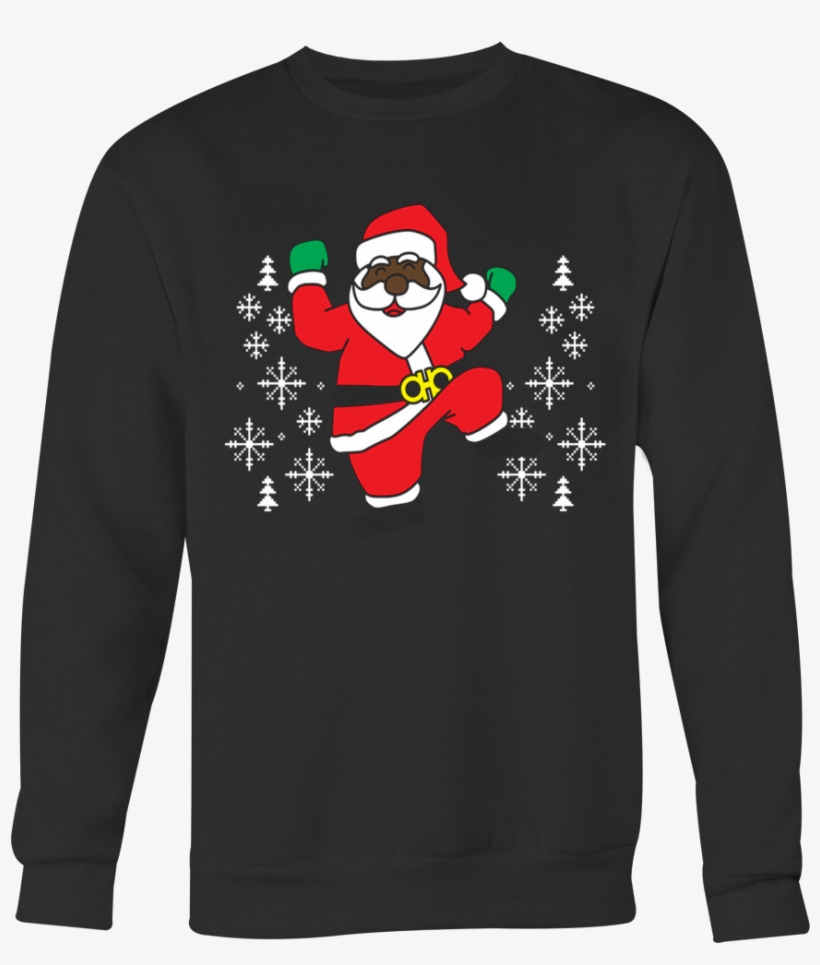 2 Chainz Ugly Christmas Sweater Dancing Santa T-shirt - Hit Dem Folks Sweater, transparent png #1563403