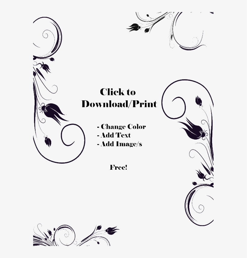 Flower Border Black And White - Flower, transparent png #1563693