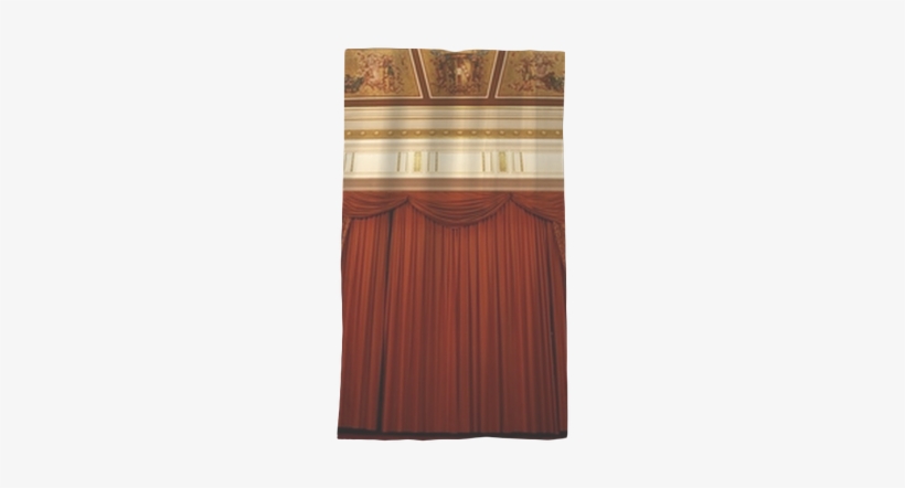 Old Theater Stage And Red Curtain Sheer Window Curtain - Plywood, transparent png #1565165