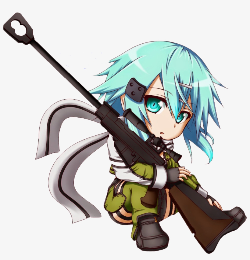 Chibi Sinon Render By Faizal101-d8i4sxs - Sword Art Online Sinon Chibi, transparent png #1565482