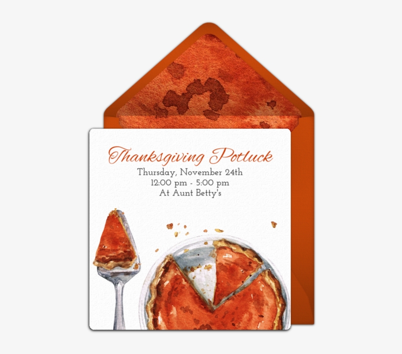 Pumpkin Pie Potluck Online Invitation - Pumpkin Pie, transparent png #1566300