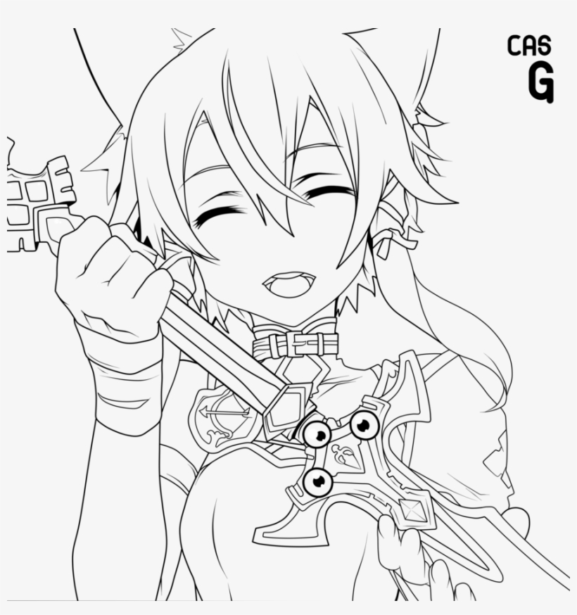 Pin By Spetri On Lineart - Sword Art Online Sinon Coloring Pages, transparent png #1566807