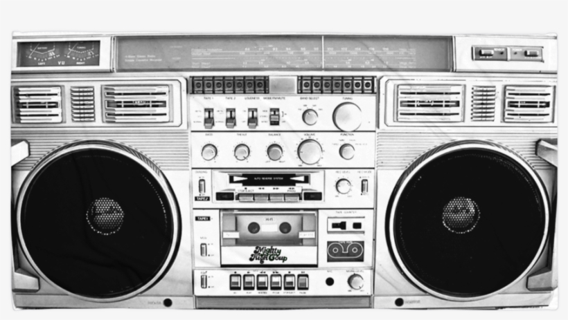 Mighty High Coup Boombox Towel - Boombox, Retro, Sticker (oval), transparent png #1567107