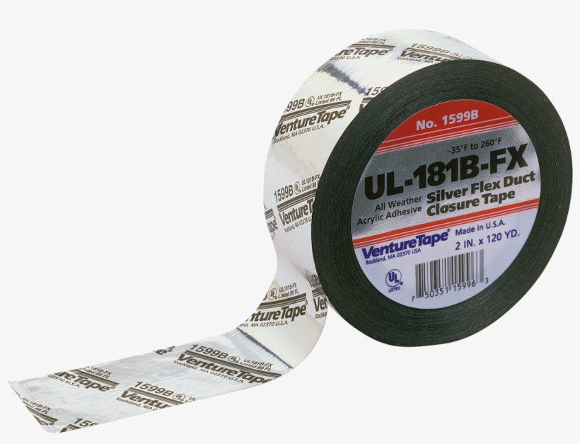 Venture 1599b Aluminum Foil Tape Ul 181b-fx - Ul 181 B, transparent png #1569152
