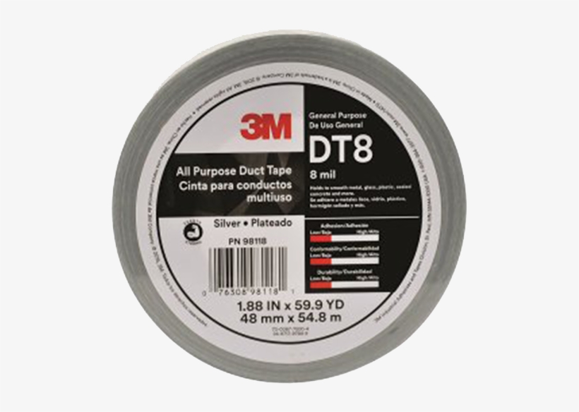 All Purpose Duct Tape, Silver - - Dt8 3m, transparent png #1569174