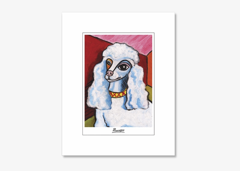 Poodle Pawcasso Matted Print - Toland Home Garden Pawcasso Poodle 2-sided Garden Flag, transparent png #1569607