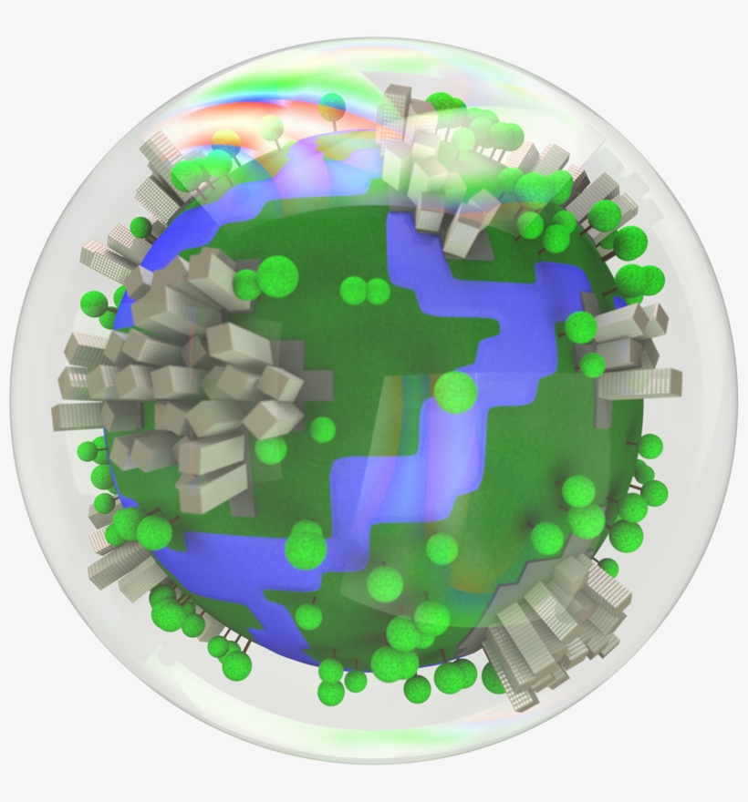 Cartoon Earth In A Soap-bubble - Cartoon Earth Png, transparent png #1570629