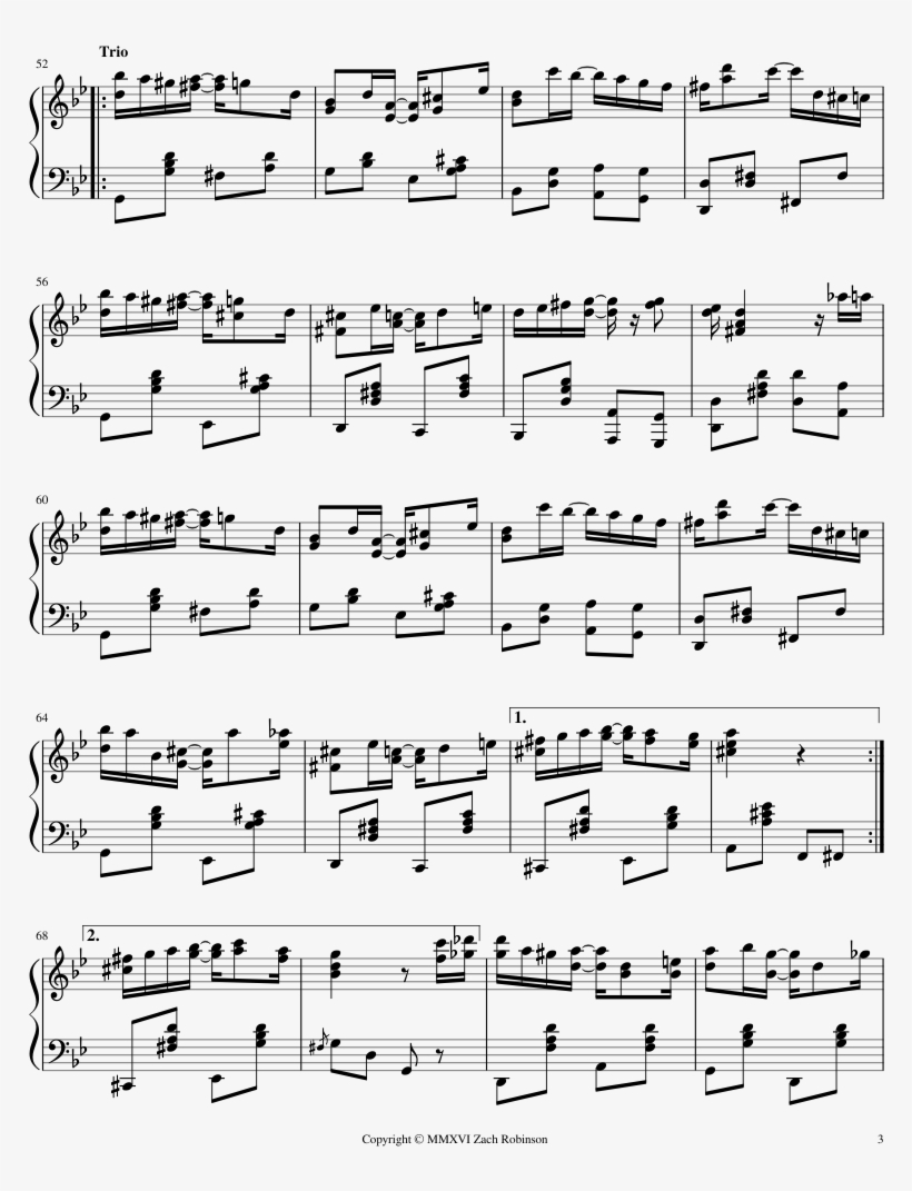 7 Sheet Music Composed By Zach Robinson 3 Of 5 Pages - Death Image Ost Piano Sheet, transparent png #1570799
