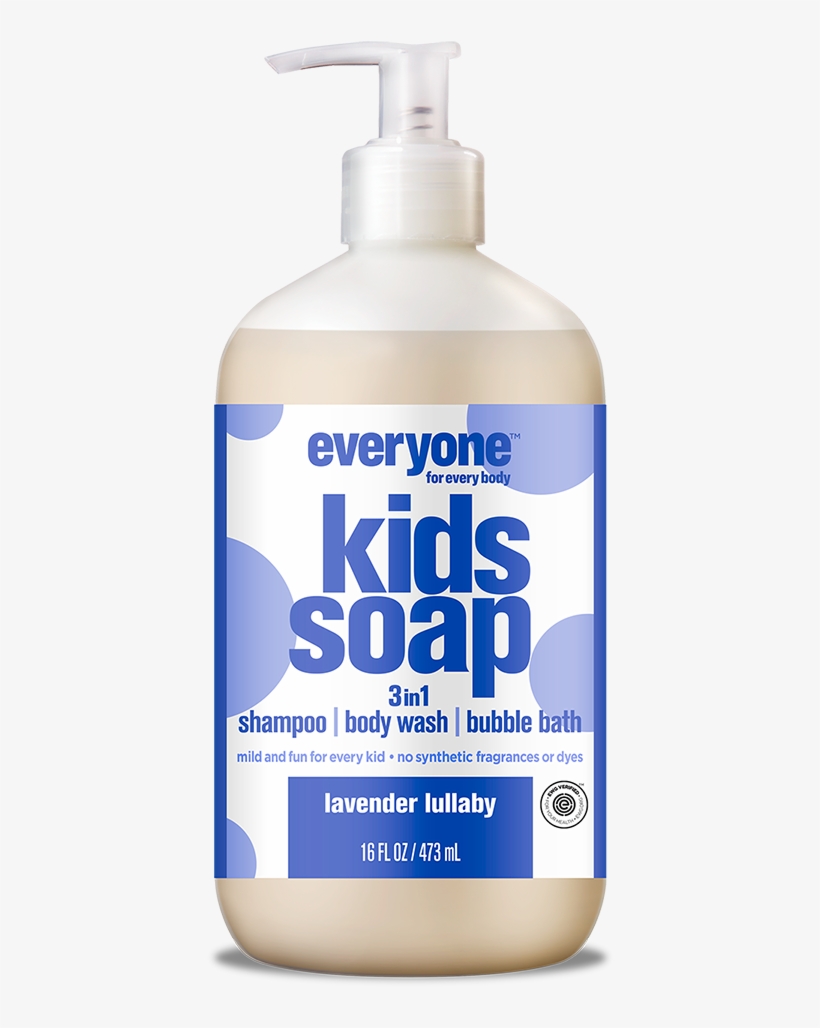 Everyone For Kids 3 In 1 Lavender Lullaby Soap 16oz - Plastic Bottle, transparent png #1570820