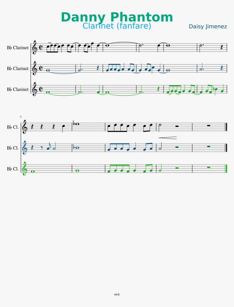 Danny Phantom Sheet Music Composed By Daisy Jimenez - Music, transparent png #1570865